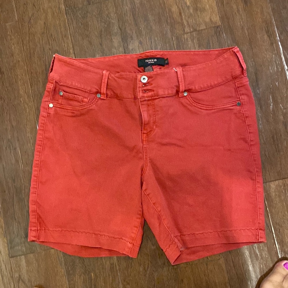 Torrid red denim shorts